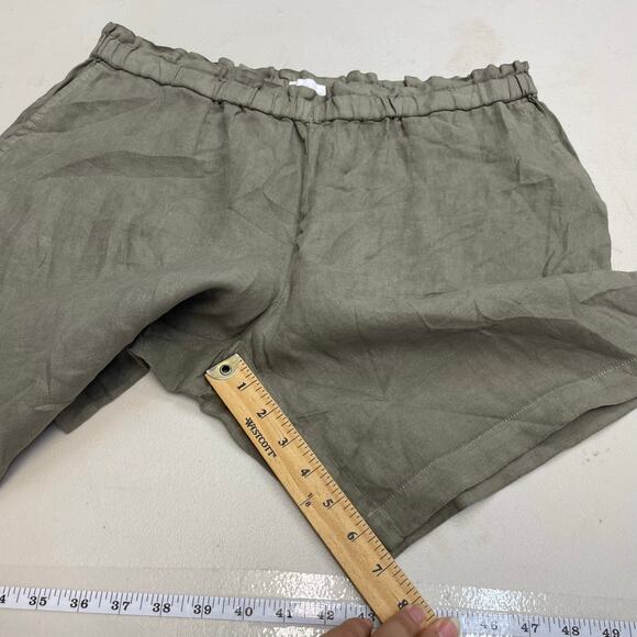 Purejill Garment Dyed Linen Olive Green Shorts Women's Medium NWT 100% Linen - Picture 10 of 12